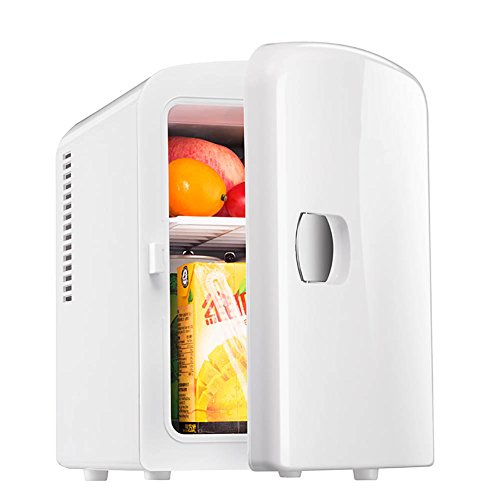Click Here to See More Images DULPLAY White Portable Car Refrigerator,Mini Fridge, Cooler&warmer 220v & 12v Power For Home, Office And Car Beverage Cooler-6L 26.5x24.5x19cm(10x10x7inch)