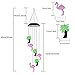 AceList Changing Color Solar Powered Plastics Flamingo Tree Wind Chime Wind Moblie LED Light, Spiral Spinner Windchime Portable Outdoor Chime for Patio, Deck, Yard, Garden, Home,