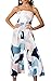 ECOWISH Womens Floral Print Off Shoulder Romper Casual Strapless Wide Leg Pants Jumpsuit