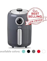 Dash Compact Air Fryer 1.2 L Electric Air Fryer Oven Cooker with Temperature Control, Non Stick Fry Basket, Recipe Guide + Auto Shut off Feature - Grey
