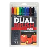 Tombow Dual Brush Pen Art Markers, Primary, 10-Pack