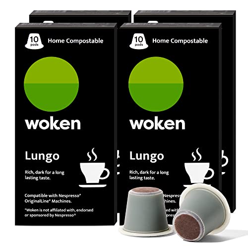 WOKEN ECO Italian Espresso 40 Pods 100 Compostable & Biodegradable