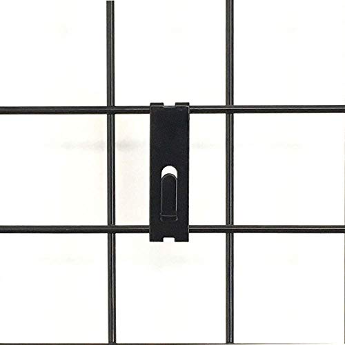 50-Pack EZ-Mannequins Gridwall Picture Hangers for Grid Wall Panels - Utility Metal Wire Hooks for Displaying Canvas, Pictures, Art or Paintings - Use in Craft Shows, Fairs, Retail or Outdoor - Black