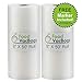 FoodVacBags 8'' x 50' Vacuum Sealer Roll (Set of 2) - BPA-Free, Heavy-Duty, Food Saver Compatible Bags - Embossed Commercial Grade - Ideal for Sous Vide, Food Storage, and Meal Prep
