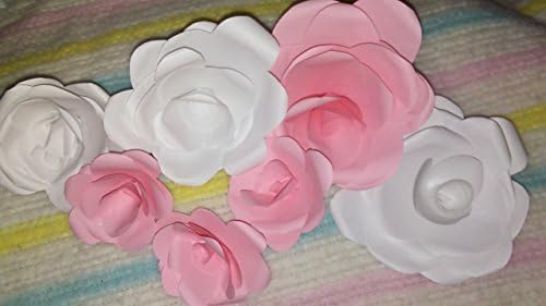 PAPER WALL FLOWERS *individually hand cut and formed* Set of 6 per order *variety of colors* nursery, bathroom, office, hallway, nursing home, wedding, party, school, classroom, dorm, sorority