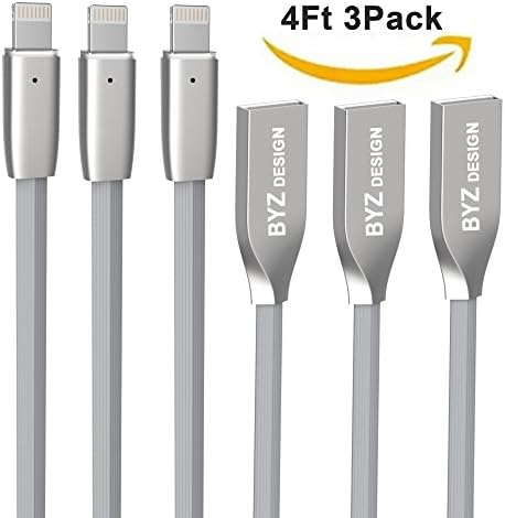 iPhone Cable, Succi 3 Pack 4ft iPhone Lightning Cable 8 Pin Lightning to USB Charging Cable Compatible with iPhone X / 8 / 8 Plus / 7 / 7 Plus / 6 / 6 Plus / 5S/ iPad /iPod Gray