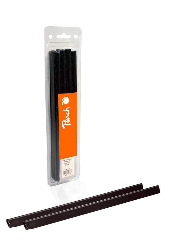 Peach R-PBS406-02 Spine Bars DIN A4 6 mm 20 Sheets Pack of 25 Black