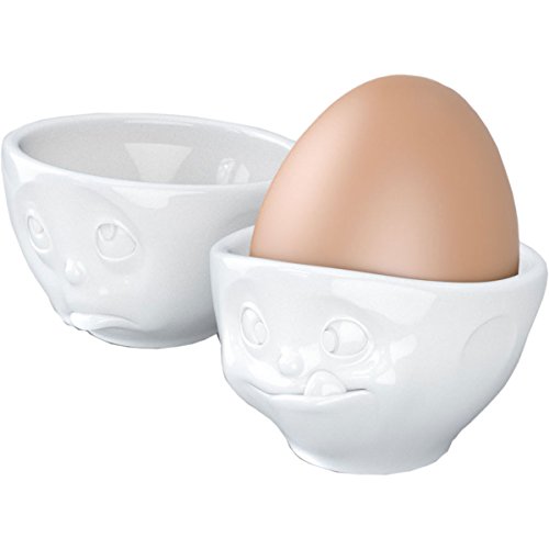 Fiftyeight TV Cups, Egg Holder Set, Oh Please & Delicious, Porcelain, white, 2-set, T015201 by Tassen
