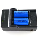 2 x 2000mah 3.7v Cr123a 16340 Li-ion Rechargeable Battery +Charger