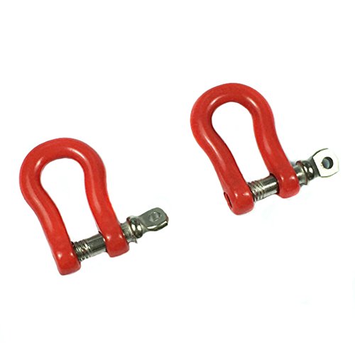 LAFEINA 1:10 Tow Shackle RC Accessory for 1/10 RC Rock Crawler Axial SCX10 TAMIYA CC01 D90 D110 RC Car Truck Parts (Red)