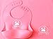 Chubby Bunny Premium Silicone Bib and Placemat with Pocket Set for Baby/Kids, Food Grade, Reusable, Dishwasher Safe, Pink