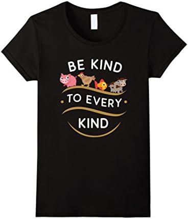 Womens Be Kind To Every Kind Vegetarian Vegan T-Shirt Medium Black