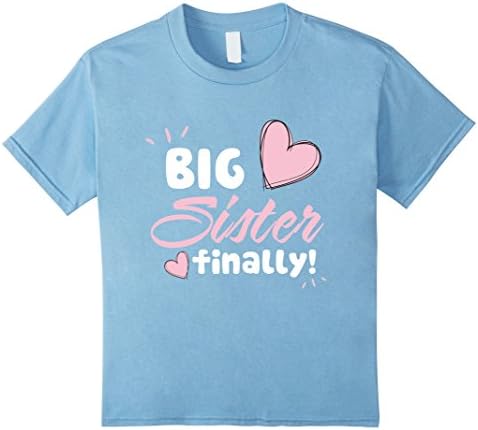 unisex-child Big Sister Finally Shirt Kids Baby Pregnant announcement 10 Baby Blue
