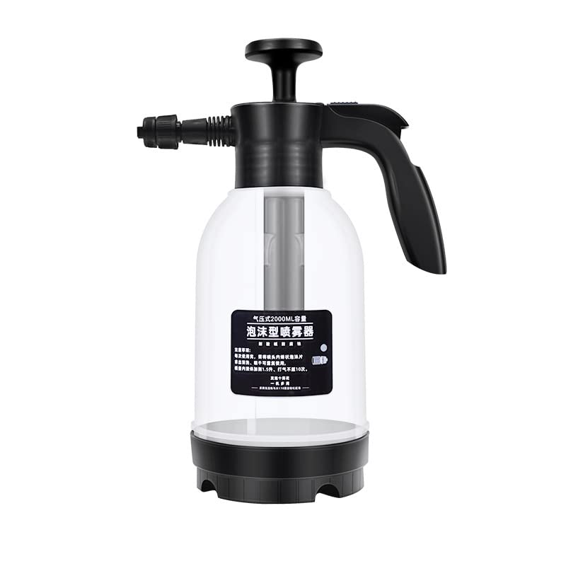 Septpenta Manual Car Wash Foam Sprayer, HDPE Material Thick and Durable, Clever Design Dual Mode Switch, Full Emulsification Suitable for Cleaning, Watering(Black and White)