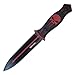 Wartech HWT212 10.25 Inch Full Tang Fixed Blade Hunting Knife with Plastic Hard Sheath (Red)