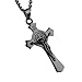 HZMAN Stainless Steel Saint St St. Benedict Crucifix Cross Pendants Necklace INRI (Black)