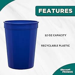 DISCOUNT PROMOS Disposable Plastic Cups 12 oz. Set