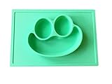 3D Silicone Happy Frog Face Placemat + Plate NEW Smaller Size for Baby and Toddlers