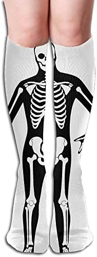 Unisex Skeleton Zentai Suit Casual Athletic Running Long Socks Novelty Knee High Sock