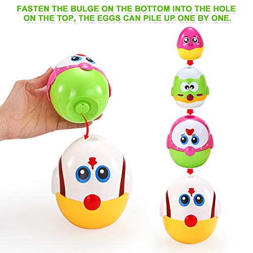 VATOS Nesting Easter Plastic Eggs Toy, Eggs Stacking Toy, Stacker Toys for 18 Months+ Baby Infant Toddler, Educational Toys for 1.5+ Years old Girl and Boys, Cute Chicken Family Style Baby Toddler Toy - Thumbnail 3