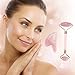 Jade Rose Quartz Roller for Face 2 in 1 Gua Sha Set Including Rose Quartz Roller and Jade Face Massager 100% Real Natural Jade Facial Roller Anti Aging Face Roller Massager by Rayfarmo