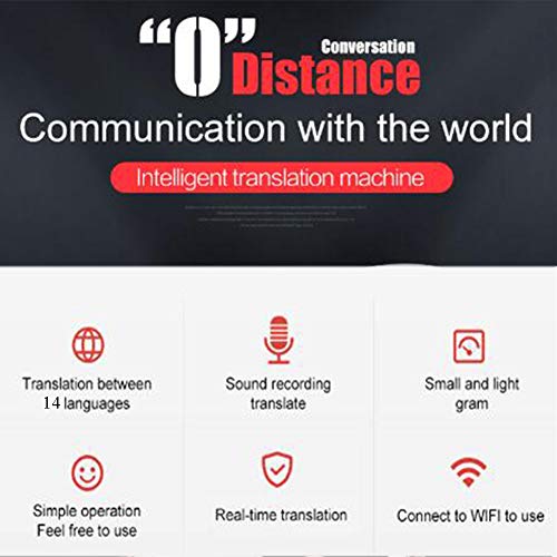 YP Intelligent Language Translator Device, Electronic Pocket Voice, bi-Directional Real-time Support for 14 Language Translation, Hand-held Interpreter for Travel Business,Silver