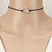 Druzy Charm Leather Cord Choker Necklace 12 inch
