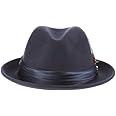STACY ADAMS Men's Crushable Wool Felt Snap Brim Fedora Hat