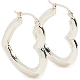 Ariel Gordon Jewelry Women's Heart Helium Hoops, Sterling Silver, One Size