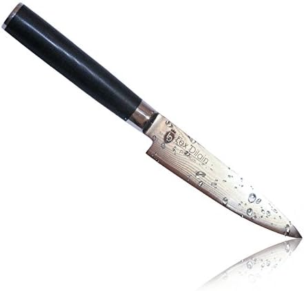Lex Dilain Damascus Steel Kitchen Knife, 5-Inch Universal Size - Black Premium Handle, Japanese VG10, Best Professional Cooking Chef Knives 67 layer Gift Box &amp; Sheath