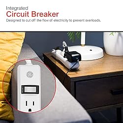 GE 6-Outlet Power Strip, 2 Ft Extension Cord, Heavy