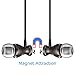 Earphones, Hhusali Magnet Attraction Spot In-Ear Earbuds Headphones Headset Stereo Bass with Mic(Black)