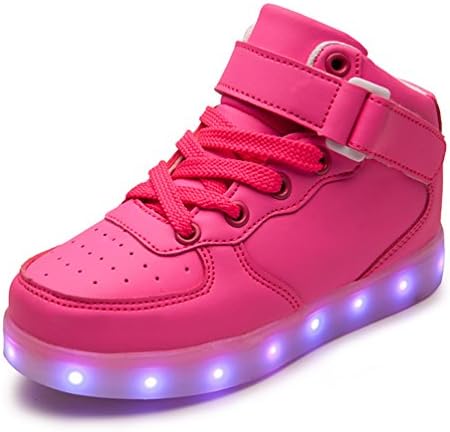 Boy and Girl's High Top Light Up Trainers USB Charger LED Shoes Kids(Toddler/Little Kid/Big Kid)