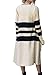 Simplee Women's Casual Open Front Long Sleeve Knit Cardigan Sweater Coat with Pockets (4-6, Stripe)