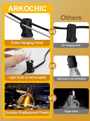 Guirlande Lumineuse Exterieure Dimmable, 30m Guirlande Guinguette Exterieur