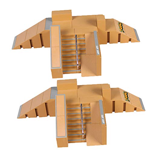 Naisidier Finger Skateboard Park Kit Mini Finger Skate Park Kit Ramp Parts with Finger Boards for Finger Skateboard Ultimate Parks Training Props Style-8091B 1Set