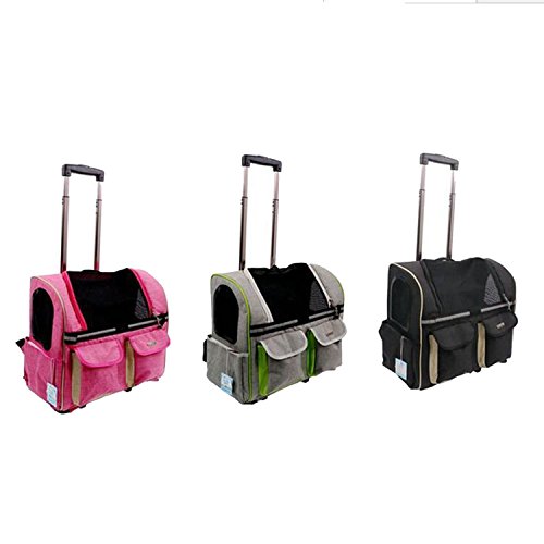 S-Fire Pet Bag Multi-Function Pet Trolley Case Backpack,Length 45 Width 24 Height 38 Total Height 45 Cm,Silver Gray