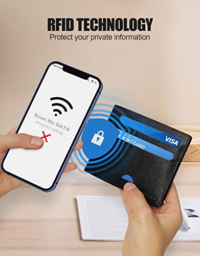 CIRYCASE Genuine Leather Wallet for Men, Slim Mens Wallets Credit Card Holder with 14 Card Slots, 2 Clear ID Windows, RFID Blocking & Gift Box, Bifold Wallet for Grandfather/Dad/Husband/Boyfriend