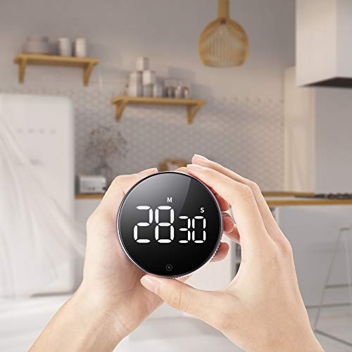BALDR Digital Kitchen Timer, LED Twist One Button Setting Egg Timer, Magnetic Countdown & Count Up Timers for Cooking, Kids, Teachers, Classrooms or Home Gyms