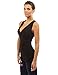 PattyBoutik Women V Neck Ruched Side Tank Top (Black Small)
