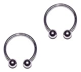 2x Pieces 14 Gauge 14g 316L Stainless Steel Circular Barbell Horseshoe Septum Nipple Tragus Ring Earring Piercing Body Jewelry 3/8 7/16 1/2 9/16 5/8 3/4 7/8 Inch Set of 2