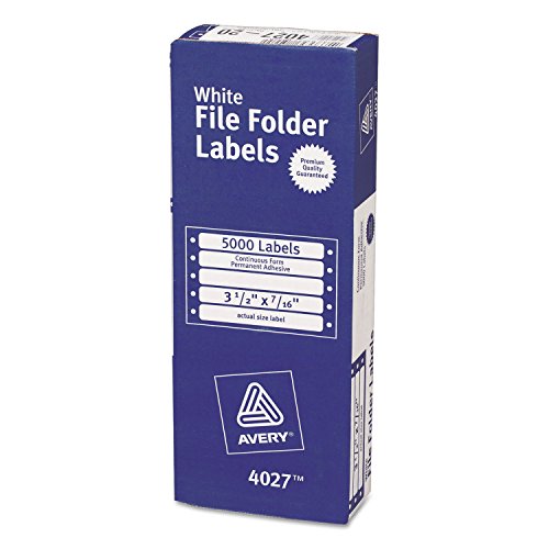 Averyamp;reg; File Folder Labels for Dot Matrix Printers, 3-1/2 x 7/16, White, 5000/Box