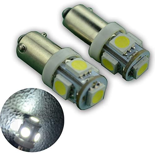 Ruiandsion 4pcs BAY9S LED Bulbs AC 12V 100LM White 5050 5SMD LED License Plate Lights Interior Reading Dome Lights