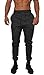 YoungLA Mens Slim Fit Joggers Fitness Sweatpants Gym Training 204 Charcoal Large