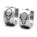 Multi Pattern for Stainless Steel Women's Men's Small Hoop Huggie Earrings (Tux Skull)