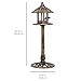 Best Choice Products Standing Pedestal Bird Feeder, Outdoor Décor for Garden, Patio, Backyard w/Gazebo Top, Bird, Antique Bronze