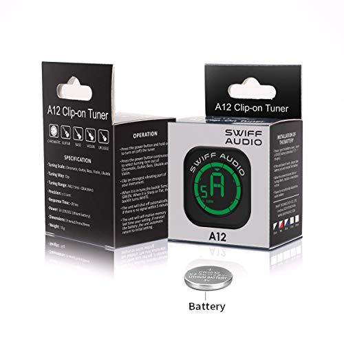 Guitar Tuner Clip-On for All Instruments - Acoustic, Electronic or Bass Guitar, Violin, Ukulele, Mandolin, Banjo & Chromatic - Thumbnail 6