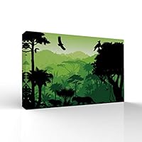 signwin-Canvas Wall Art-Quiet Tropical Forest-Canvas Prints Home Artwork Decoration for Living Room,Bedroom - 12x18 inches