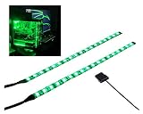 LEDdess PC LED Flexible Light Strip Computer Lighting Green with Magnetic for PC Case Computer Lighting Kit(30cm,18leds,S Series)