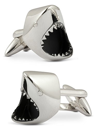 ZAUNICK Great White Shark Cufflinks Sterling Silver